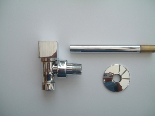 Modern Square Head Angled Radiator Valves Pair in Chrome Modern Square Head Angled Radiator Valves Pair in Chrome