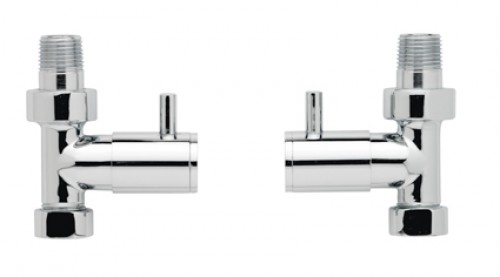 Modern Straight Radiator Valves Pair in Chrome Modern Straight Radiator Valves Pair in Chrome