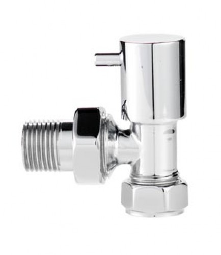 Economy Angled Radiator Valves Pair in Chrome Economy Angled Radiator Valves Pair in Chrome