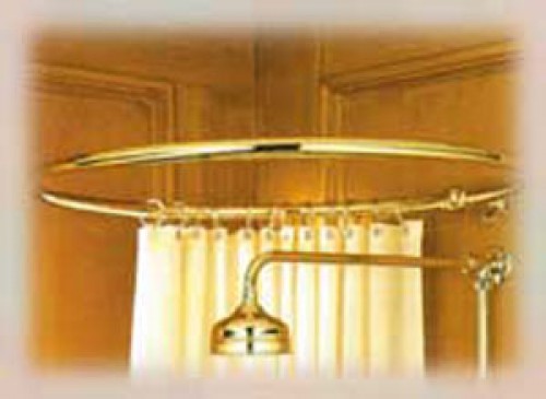 Circular Shower Curtain Rail 1000mm in Brass/Gold Circular Shower Curtain Rail 1000mm in Brass/Gold