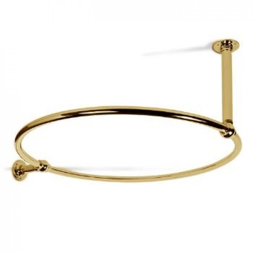 Circular Shower Curtain Rail 1000mm Wall and Ceiling Fixing in Polished Brass Circular Shower Curtain Rail 1000mm Wall and Ceiling Fixing in Polished Brass