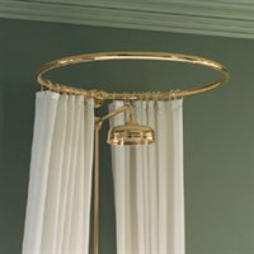 Circular Shower Curtain Rail wall fixing in polished brass/Gold Colour Circular Shower Curtain Rail wall fixing in polished brass/Gold Colour