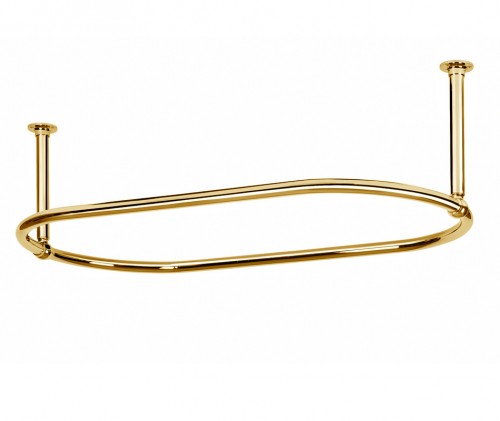 Oval Shower Curtain Rail End Ceiling Fixing in polished Brass Oval Shower Curtain Rail End Ceiling Fixing in polished Brass