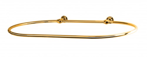 Oval Shower Curtain Rail with 2 Wall Fixing in polished brass /Gold Colour Oval Shower Curtain Rail with 2 Wall Fixing in polished brass /Gold Colour