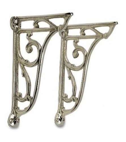 Pair Cast metal cistern or basin brackets -Gold plated Pair Cast metal cistern or basin brackets -Gold plated