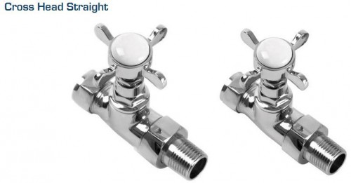 Traditional Straight Radiator Valves in Chrome Plated Brass Traditional Straight Radiator Valves in Chrome Plated Brass
