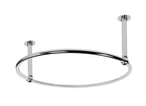 Circular Shower Curtain Rail with 2 Ceiling Fixings Chrome