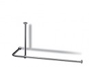 L Shaped Shower Curtain Rail with Ceiling Fixing in High Quality Chrome Plated Brass