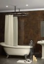 Oval Shower Curtain Rail End Ceiling Fixing Gold Plated Brass